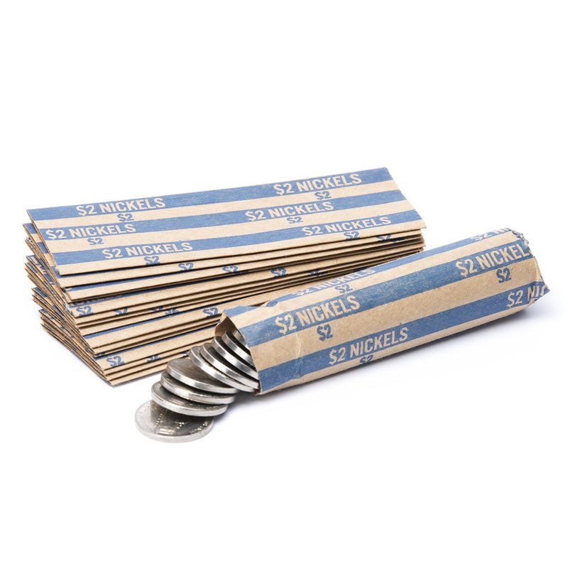 CAROUSELCHECKS Nickel Coin Wrappers, 100 Flat Striped Coin Wrappers - Image 1